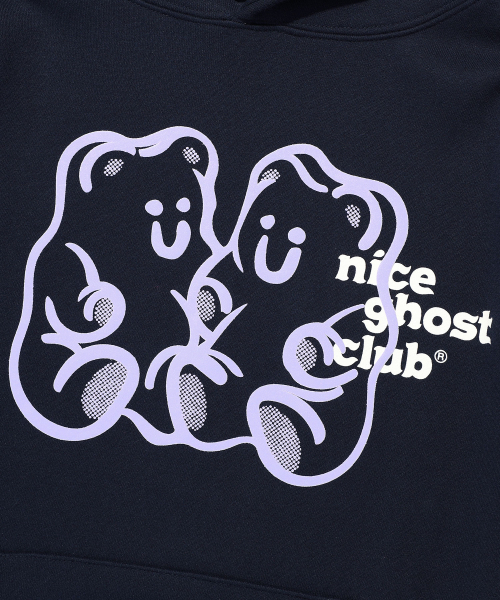 NICE GHOST CLUB(ナイスゴーストクラブ)の「GUMMY BEAR & LOGO HOODIE_NAVY(NG2EFUM400A)(パーカー・レディース・ネイビー・SMALL/MEDIUM/LARGE)」の4枚目の写真