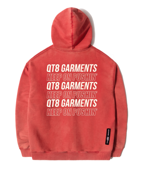 QT8 GARMENTS（キューティーエイトガーメント）の「OC Slogan Washed Zip-up hoodie (Red)（パーカー・レディース・その他・X-LARGE/MEDIUM/LARGE）」の3枚目の写真