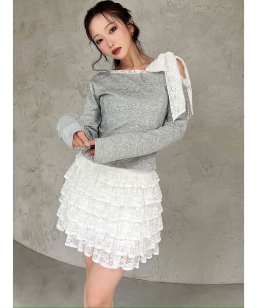 RESEXXY(リゼクシー)の「レースフリルミニスカート(スカート・レディース・ホワイト/ブラック・FREE)」の3枚目の写真