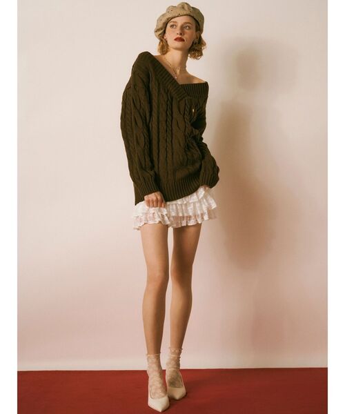 RESEXXY(リゼクシー)の「レースフリルミニスカート(スカート・レディース・ホワイト/ブラック・FREE)」の22枚目の写真