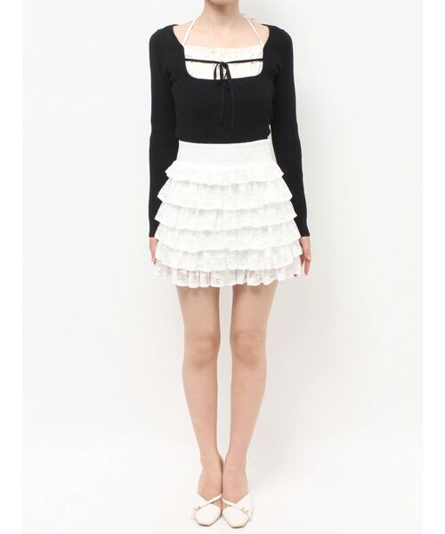 RESEXXY(リゼクシー)の「レースフリルミニスカート(スカート・レディース・ホワイト/ブラック・FREE)」の17枚目の写真