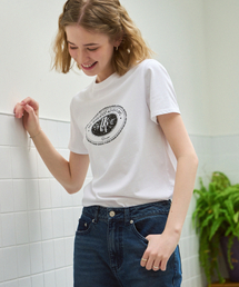 クラックサークルクレストスーピマ半袖Tシャツ[ホワイト]
