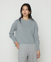 Gabardine K.T | 〔 +サイズ 〕 ブライトストレッチヤーン ミラノリブバナナスリーブセーター(ニット/セーター)