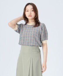 カラフル チェック ニット