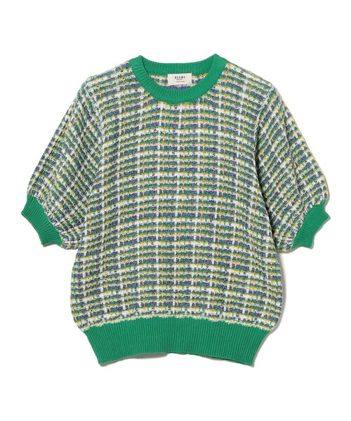BEAMS HEART（ビームスハート）の「カラフル チェック ニット（ニット/セーター・レディース・グリーン/ネイビー/ホワイト系その他5・FREE）」の5枚目の写真