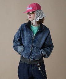 [TRAILWEAR] ウィメンズフェイデッドクロップカラー フルジップインディゴ_FR1KJ01F
