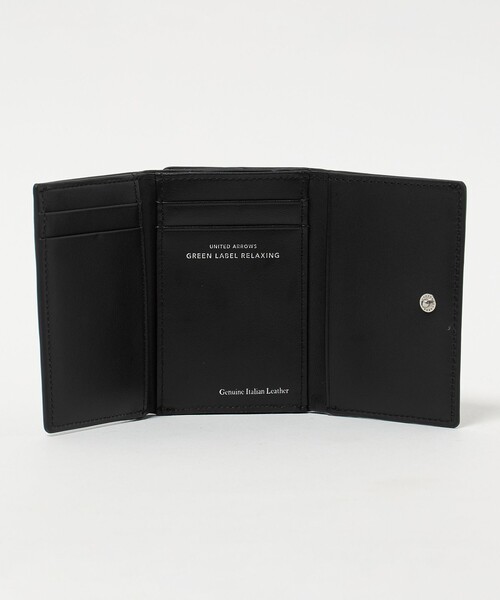 green label relaxing（グリーンレーベルリラクシング）の「GLR イタリアンレザー 3つ折り ミニウォレット 財布（財布・メンズ・ブラック/ダークグリーン・FREE）」の5枚目の写真