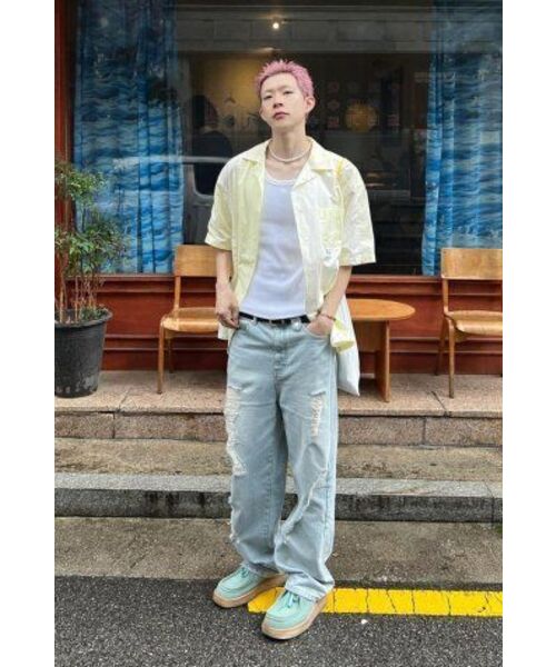 UNGIMMICK(アンジミック)の「UNBALANCED DAMAGED DENIM PANTS (LIGHT BLUE)(デニムパンツ・メンズ・その他・SMALL/MEDIUM/LARGE)」の5枚目の写真