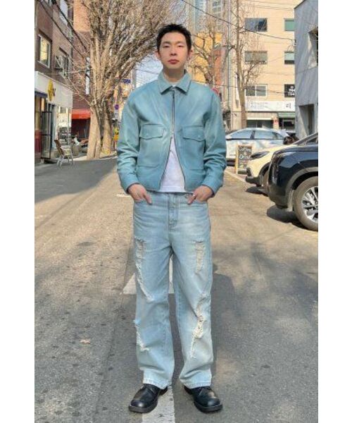 UNGIMMICK(アンジミック)の「UNBALANCED DAMAGED DENIM PANTS (LIGHT BLUE)(デニムパンツ・メンズ・その他・SMALL/MEDIUM/LARGE)」の8枚目の写真