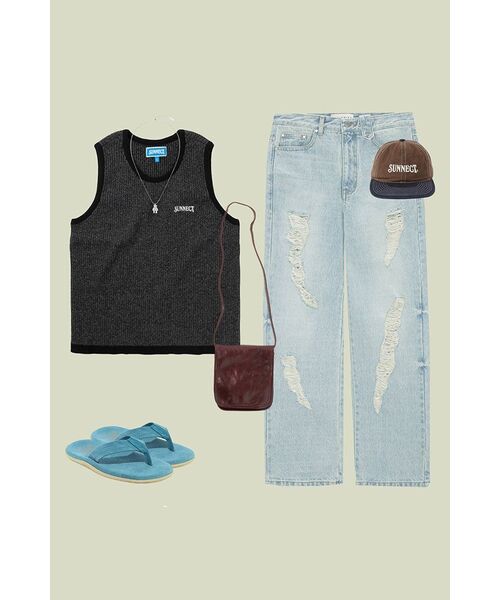 UNGIMMICK(アンジミック)の「UNBALANCED DAMAGED DENIM PANTS (LIGHT BLUE)(デニムパンツ・メンズ・その他・SMALL/MEDIUM/LARGE)」の10枚目の写真