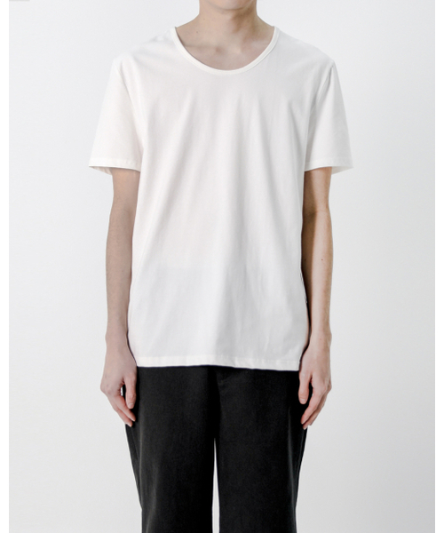 KIRYU(キリュウ)の「Silk Blended U-Neck T-Shirt(Tシャツ/カットソー・メンズ・ブラック・FREE)」の1枚目の写真
