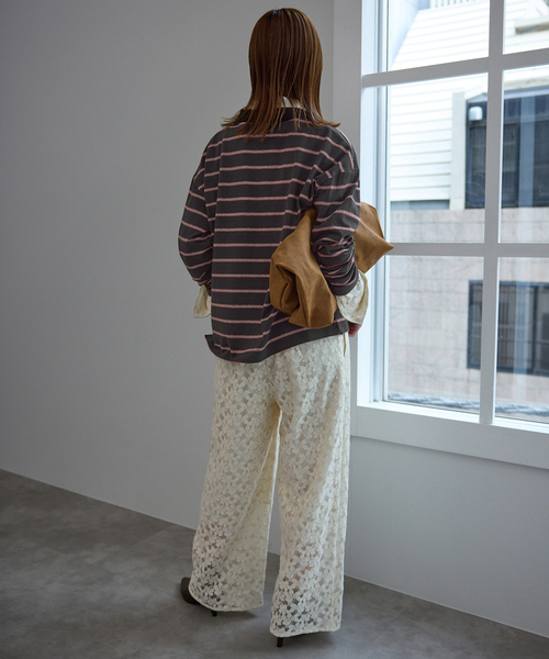 SLOBE IENA（スローブイエナ）の「ヴィンテージボーダー（Tシャツ/カットソー・レディース・チャコールグレー/ブルー・FREE）」の6枚目の写真