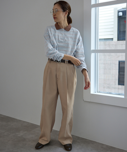 SLOBE IENA（スローブイエナ）の「ヴィンテージボーダー（Tシャツ/カットソー・レディース・チャコールグレー/ブルー・FREE）」の10枚目の写真