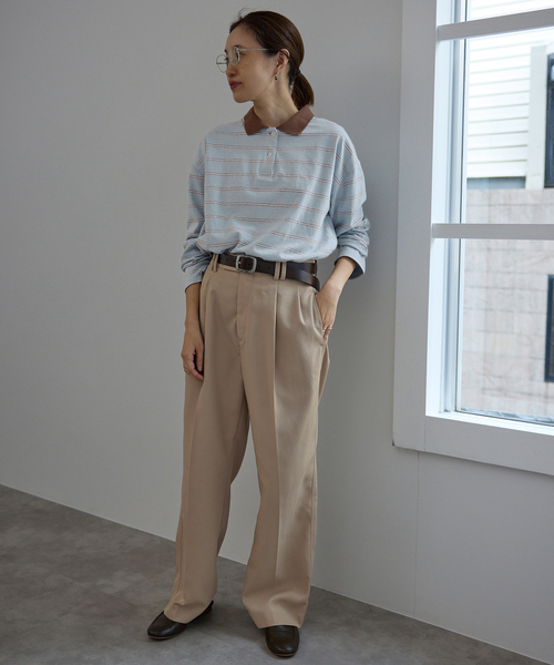 SLOBE IENA（スローブイエナ）の「ヴィンテージボーダー（Tシャツ/カットソー・レディース・チャコールグレー/ブルー・FREE）」の11枚目の写真