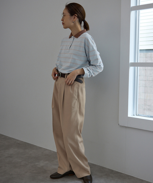 SLOBE IENA（スローブイエナ）の「ヴィンテージボーダー（Tシャツ/カットソー・レディース・チャコールグレー/ブルー・FREE）」の13枚目の写真