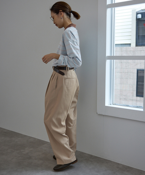 SLOBE IENA（スローブイエナ）の「ヴィンテージボーダー（Tシャツ/カットソー・レディース・チャコールグレー/ブルー・FREE）」の14枚目の写真