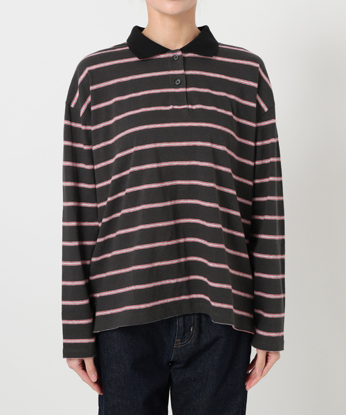 SLOBE IENA（スローブイエナ）の「ヴィンテージボーダー（Tシャツ/カットソー・レディース・チャコールグレー/ブルー・FREE）」の19枚目の写真