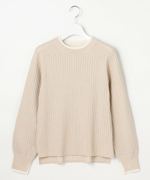 ANY SIS（エニィスィス）の「【WEB・一部店舗限定】ダブルカラー ニット（ニット/セーター・レディース・ネイビー系/ホワイト系/オレンジ系/ベージュ系/ライトイエロー系/スカイブルー系・MEDIUM）」の3枚目の写真