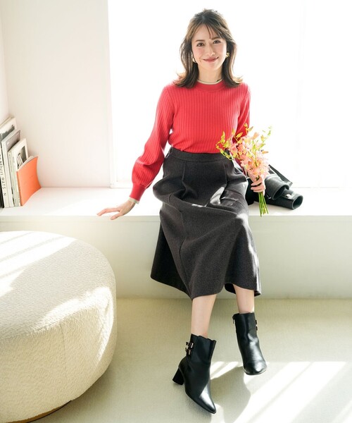 ANY SIS（エニィスィス）の「【WEB・一部店舗限定】ダブルカラー ニット（ニット/セーター・レディース・ネイビー系/ホワイト系/オレンジ系/ベージュ系/ライトイエロー系/スカイブルー系・MEDIUM）」の19枚目の写真