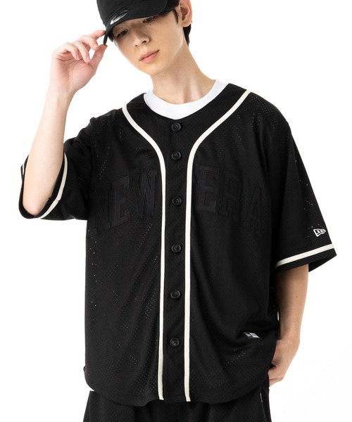 NEW ERA(ニューエラ)の「ニューエラ ベースボールシャツ 半袖 メッシュ(シャツ/ブラウス・メンズ・ストーン/ブラック・L/XL/XXL/M)」の3枚目の写真