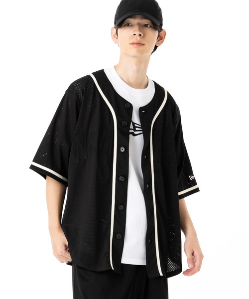 NEW ERA(ニューエラ)の「ニューエラ ベースボールシャツ 半袖 メッシュ(シャツ/ブラウス・メンズ・ストーン/ブラック・L/XL/XXL/M)」の4枚目の写真