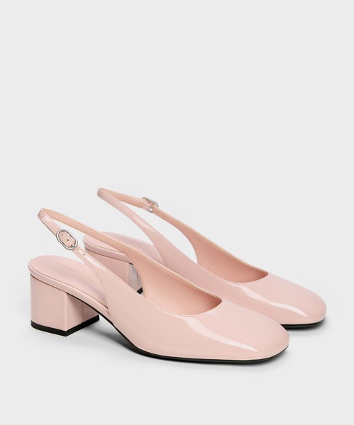 CHARLES & KEITH(チャールズ & キース)の「Danni ダニー パテントブロックヒール スリングバックパンプス(パンプス・レディース・ブラック系その他6/オフホワイト/ベビーピンク・23.5cm/23cm/22.5cm/22cm/25cm/24.5cm)」の19枚目の写真