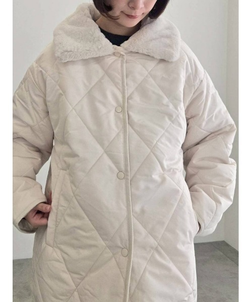 セール】【ZOZO限定】襟ファーキルトジャケット（ノーカラージャケット