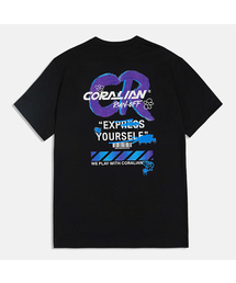 CORALIAN（コラリアン）の「ランオフアートワークメッシュコットン半袖Tシャツブラック（Tシャツ/カットソー）」