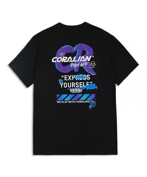 CORALIAN(コラリアン)の「ランオフアートワークメッシュコットン半袖Tシャツブラック(Tシャツ/カットソー・メンズ・その他・S/M/L/XL/XS)」の4枚目の写真