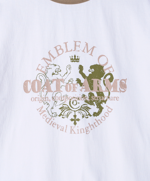 FREEMARIO（フリーマリオ）の「コートオブアームズリングTシャツ[ホワイト]（Tシャツ/カットソー・レディース・その他・MEDIUM/LARGE）」の6枚目の写真
