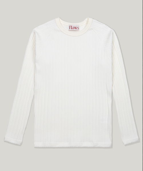 FLAWSROOM（フローズルーム）の「Ribbed Slim Long Sleeve [WHITE]（Tシャツ/カットソー・メンズ・その他・MEDIUM/LARGE）」の2枚目の写真