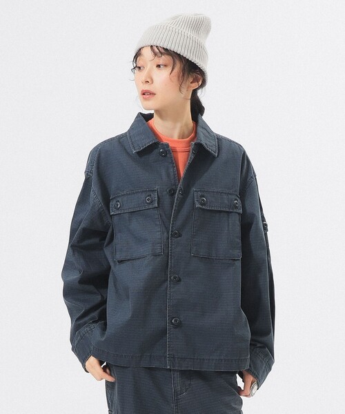 BEAMS BOY(ビームスボーイ)の「リップストップ ミリタリー ブルゾン(ブルゾン・レディース・チャコールグレー/ネイビー・1/2)」の16枚目の写真