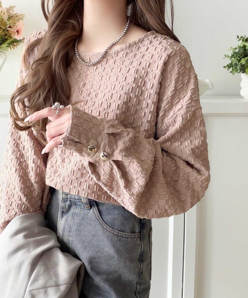 classicalelf(クラシカルエルフ)の「ゆるっとオトナのこなれ感。フクレジャガードプルオーバー(長袖)(Tシャツ/カットソー・レディース・ブラック/グレイッシュベージュ/アイボリー/ピンク・LARGE/MEDIUM/SMALL/X-LARGE)」の13枚目の写真