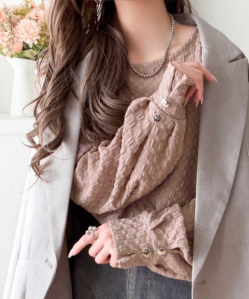 classicalelf(クラシカルエルフ)の「ゆるっとオトナのこなれ感。フクレジャガードプルオーバー(長袖)(Tシャツ/カットソー・レディース・ブラック/グレイッシュベージュ/アイボリー/ピンク・LARGE/MEDIUM/SMALL/X-LARGE)」の12枚目の写真