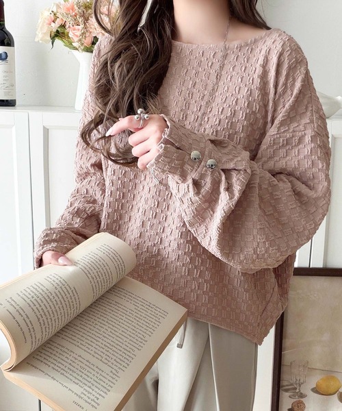 classicalelf(クラシカルエルフ)の「ゆるっとオトナのこなれ感。フクレジャガードプルオーバー(長袖)(Tシャツ/カットソー・レディース・ブラック/グレイッシュベージュ/アイボリー/ピンク・LARGE/MEDIUM/SMALL/X-LARGE)」の16枚目の写真