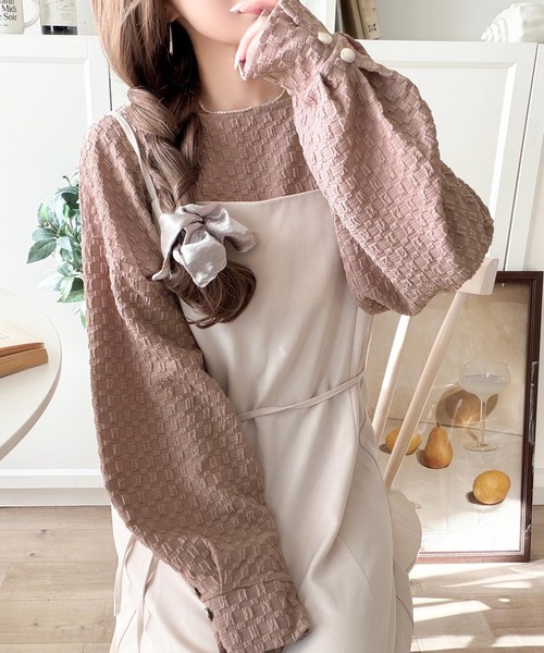 classicalelf(クラシカルエルフ)の「ゆるっとオトナのこなれ感。フクレジャガードプルオーバー(長袖)(Tシャツ/カットソー・レディース・ブラック/グレイッシュベージュ/アイボリー/ピンク・LARGE/MEDIUM/SMALL/X-LARGE)」の11枚目の写真