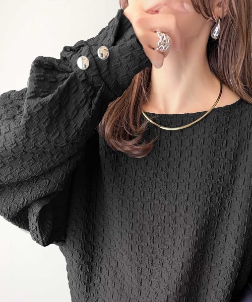 classicalelf(クラシカルエルフ)の「ゆるっとオトナのこなれ感。フクレジャガードプルオーバー(長袖)(Tシャツ/カットソー・レディース・ブラック/グレイッシュベージュ/アイボリー/ピンク・LARGE/MEDIUM/SMALL/X-LARGE)」の6枚目の写真