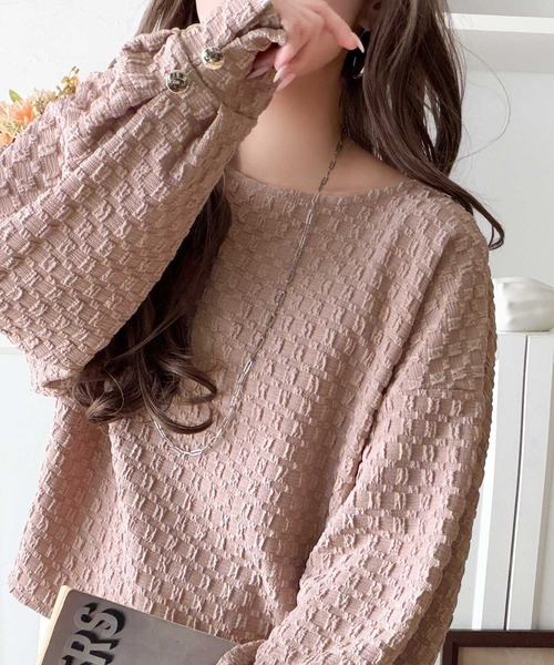 classicalelf(クラシカルエルフ)の「ゆるっとオトナのこなれ感。フクレジャガードプルオーバー(長袖)(Tシャツ/カットソー・レディース・ブラック/グレイッシュベージュ/アイボリー/ピンク・LARGE/MEDIUM/SMALL/X-LARGE)」の18枚目の写真