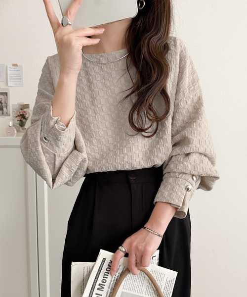 classicalelf(クラシカルエルフ)の「ゆるっとオトナのこなれ感。フクレジャガードプルオーバー(長袖)(Tシャツ/カットソー・レディース・ブラック/グレイッシュベージュ/アイボリー/ピンク・LARGE/MEDIUM/SMALL/X-LARGE)」の21枚目の写真