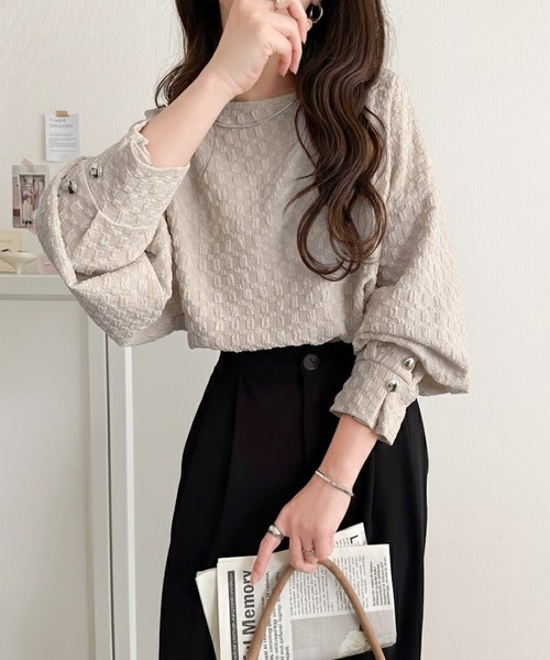 classicalelf(クラシカルエルフ)の「ゆるっとオトナのこなれ感。フクレジャガードプルオーバー(長袖)(Tシャツ/カットソー・レディース・ブラック/グレイッシュベージュ/アイボリー/ピンク・LARGE/MEDIUM/SMALL/X-LARGE)」の22枚目の写真