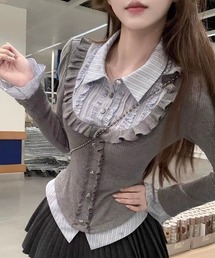 Tシャツ/カットソー（グレー/灰色系・フリル）ファッション通販 - ZOZOTOWN