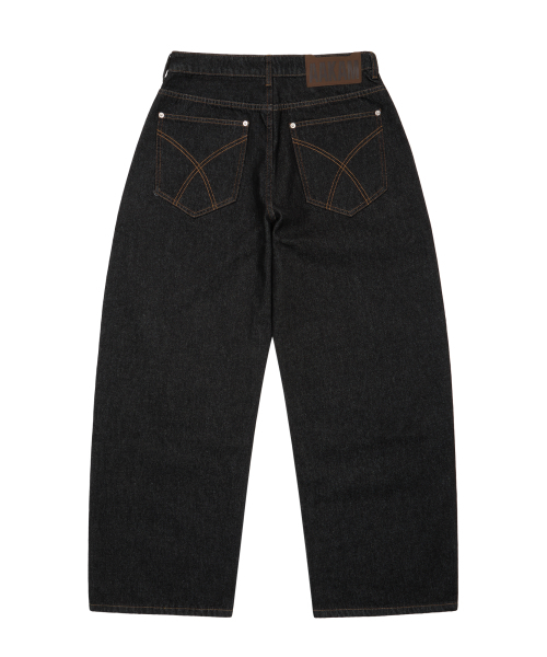 AAKAM（アーカム）の「Double Knee Lettering Denim Pants (Black)（デニムパンツ・レディース・その他・1/2）」の11枚目の写真