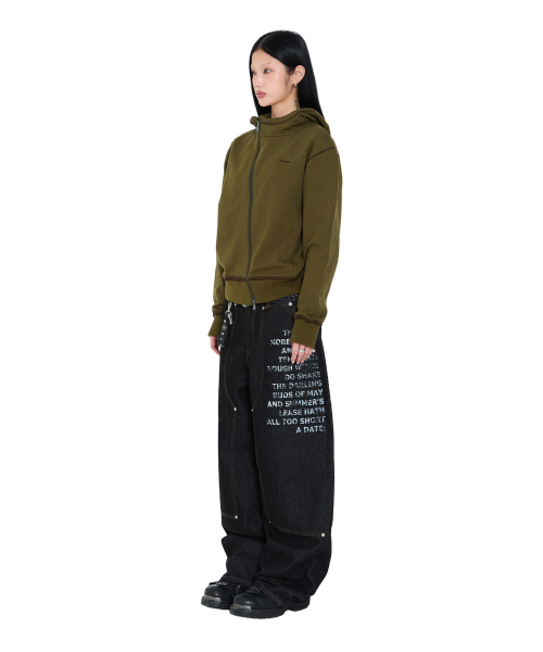 AAKAM（アーカム）の「Double Knee Lettering Denim Pants (Black)（デニムパンツ・レディース・その他・1/2）」の13枚目の写真
