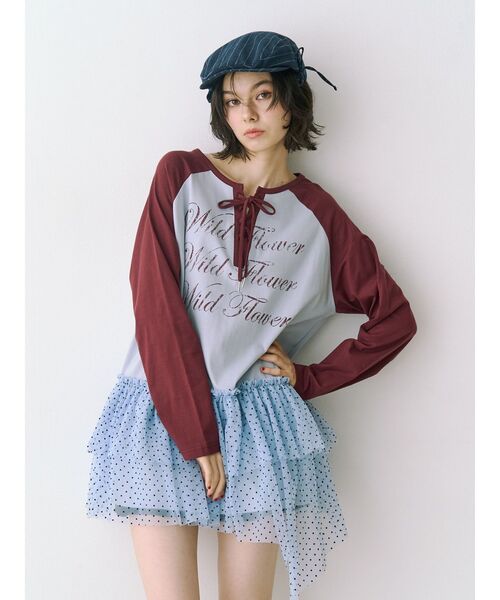 jouetie(ジュエティ)の「ヘムフリルラグランワンピース(ワンピース・レディース・ブラック/ブルー/オフホワイト・MEDIUM)」の15枚目の写真