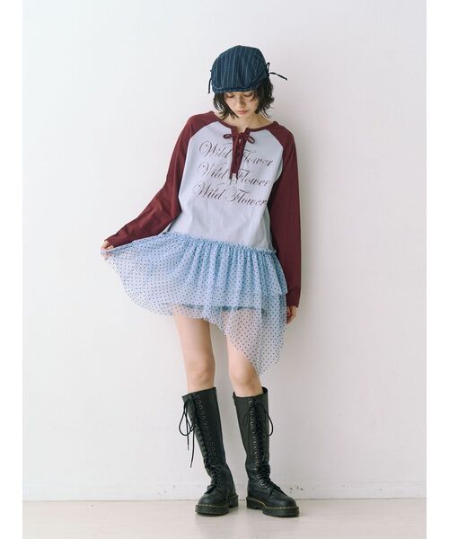 jouetie(ジュエティ)の「ヘムフリルラグランワンピース(ワンピース・レディース・ブラック/ブルー/オフホワイト・MEDIUM)」の18枚目の写真