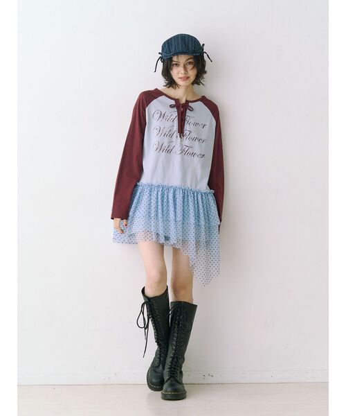 jouetie(ジュエティ)の「ヘムフリルラグランワンピース(ワンピース・レディース・ブラック/ブルー/オフホワイト・MEDIUM)」の19枚目の写真