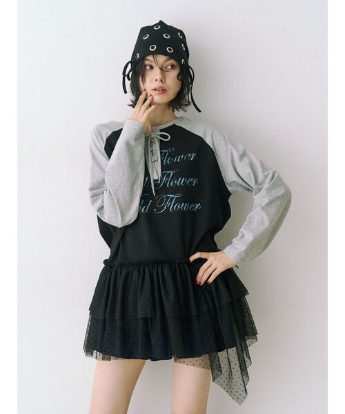 jouetie(ジュエティ)の「ヘムフリルラグランワンピース(ワンピース・レディース・ブラック/ブルー/オフホワイト・MEDIUM)」の11枚目の写真