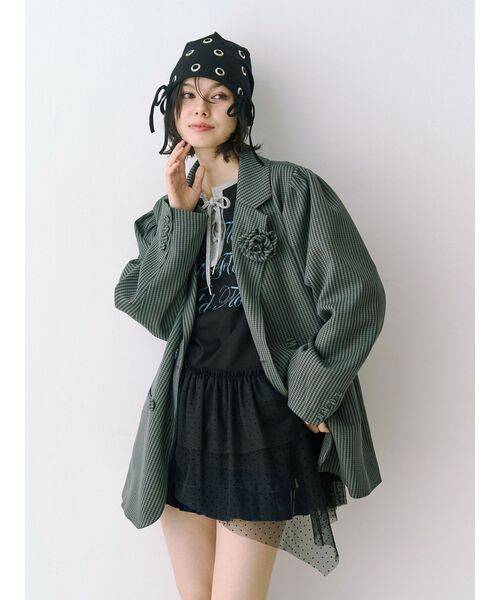 jouetie(ジュエティ)の「ヘムフリルラグランワンピース(ワンピース・レディース・ブラック/ブルー/オフホワイト・MEDIUM)」の12枚目の写真