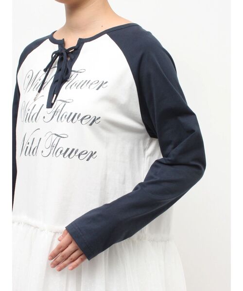 jouetie（ジュエティ）の「ヘムフリルラグランワンピース（ワンピース・レディース・ブラック/ブルー/オフホワイト・MEDIUM）」の11枚目の写真