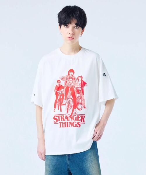 Little sunny bite(リトルサニーバイト)の「littlesunnybite/リトルサニーバイト/stranger things x little sunny bite graphic big tee(Tシャツ/カットソー・レディース・ピンク/ホワイト/ブラック・M/S)」の1枚目の写真